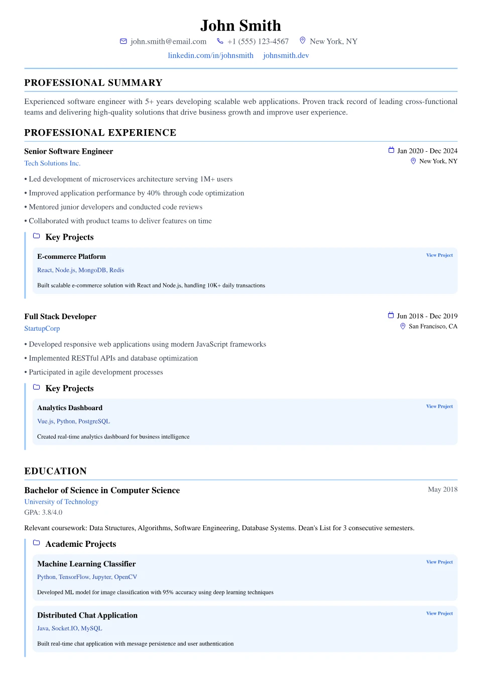Modern Professional resume template
