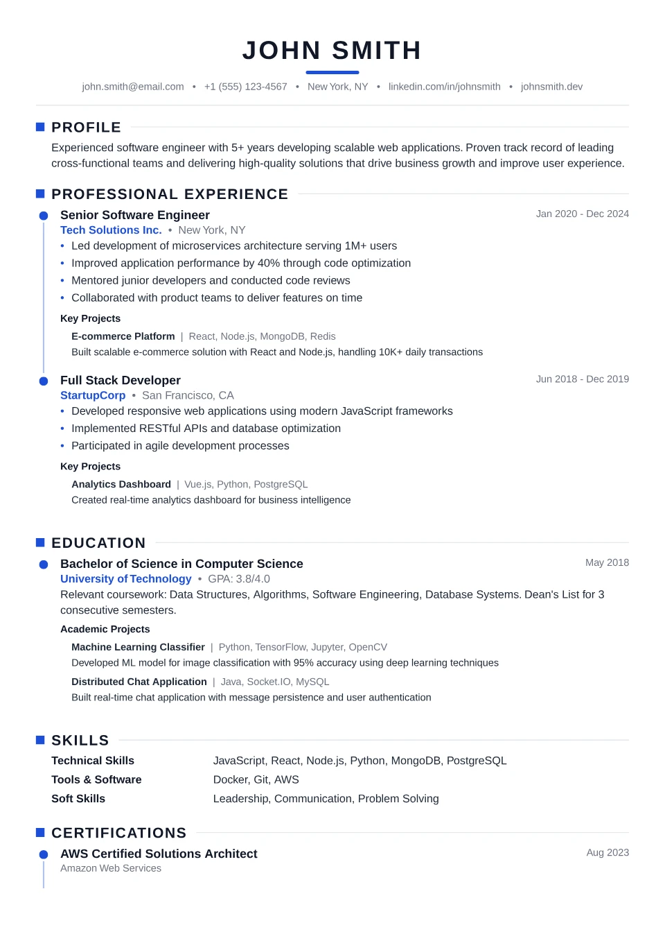 Timeline Modern resume template